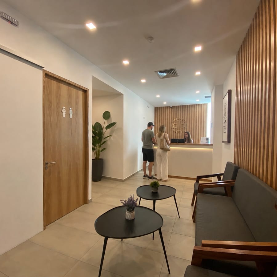 Reception at Mayan Medical Group, seventh floor